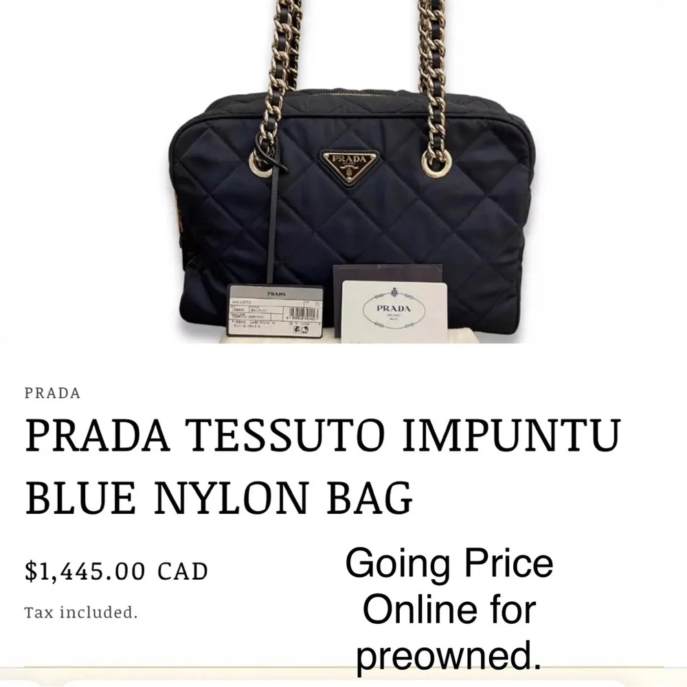 Authentic Prada Tessuto Bag - Navy Blue - Picture 13 of 16